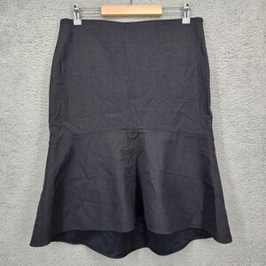 Brunello Cucinelli Charcoal Grey Wool Blend Flared Skirt Made in Italy Size 10